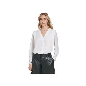 Calvin Klein Womens X Fit Long Sleeve V Neck Blouse